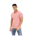 Mens Textured Short-sleeved Polo Shirt Pink Peter Werth-2