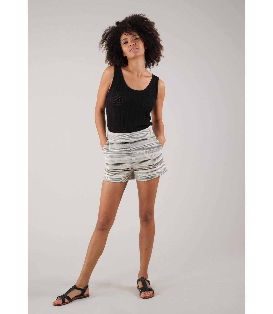 Short court en jacquard pour femme NELYA-2