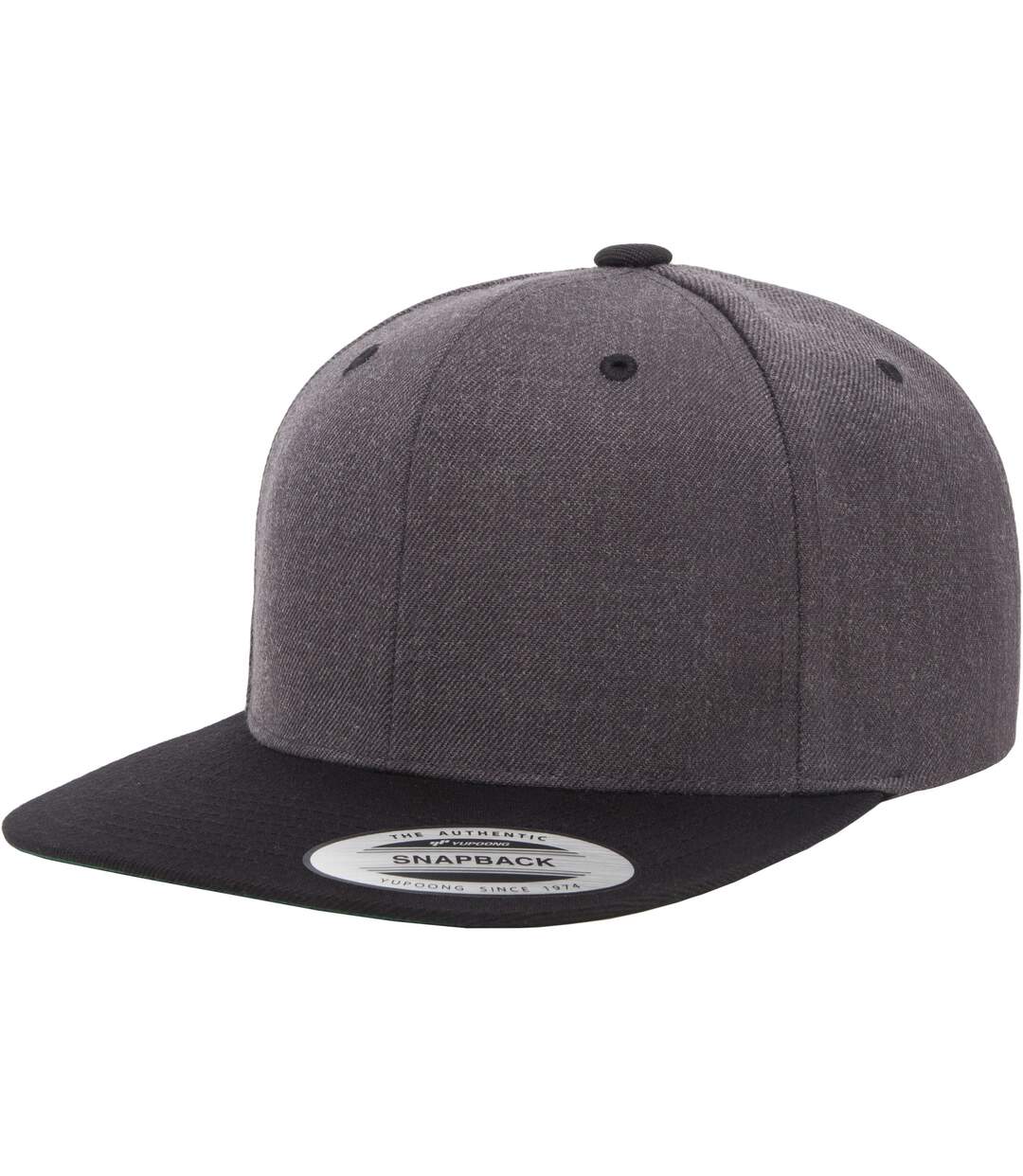 Casquette snapback classique à deux tons adulte gris foncé / noir Flexfit-1