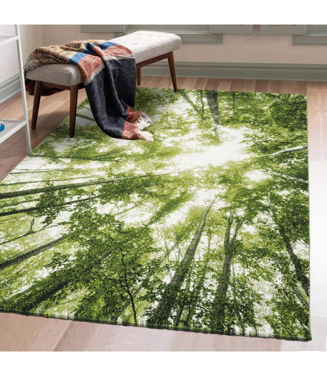 Tapis salon et chambre tissé motif floral GREENTREE-2