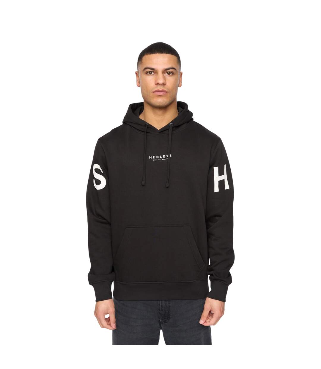 Mens Hensleeve Hoodie Black Henleys-2