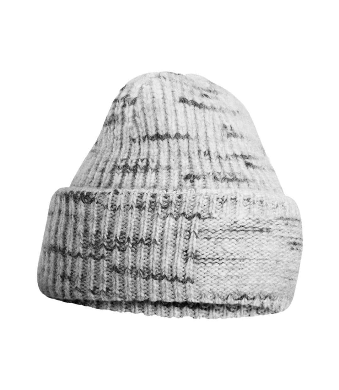 Unisex Adult Patch Chunky Knit Beanie Cloudy Haze Beechfield-2