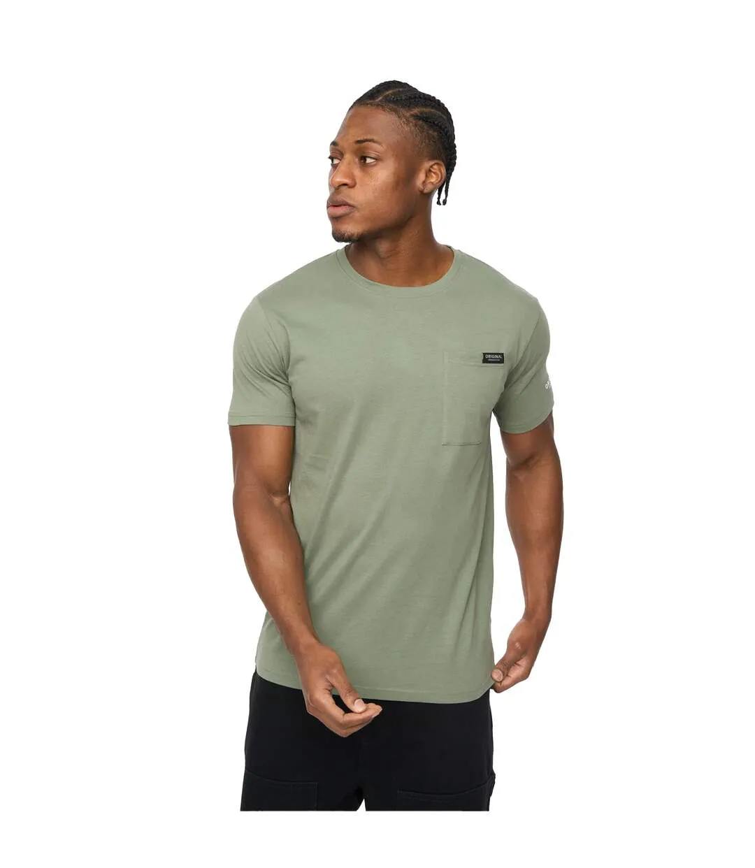 Mens Portville Everyday T-shirt Olive Crosshatch-2