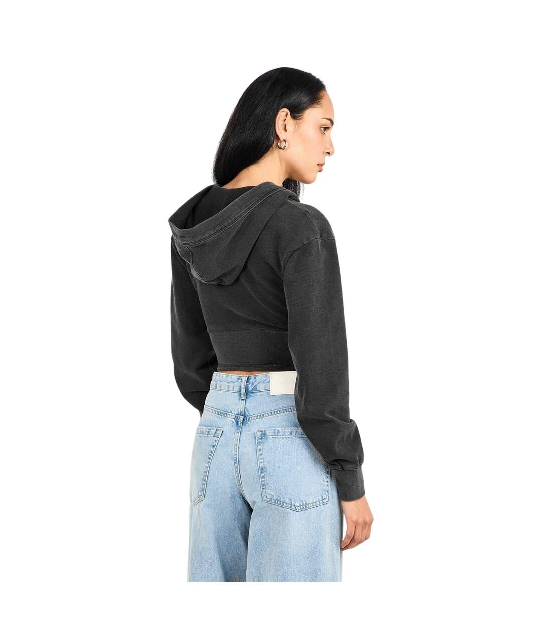Sweat Court À Capuche Jeanius Femme Noir Good American-4