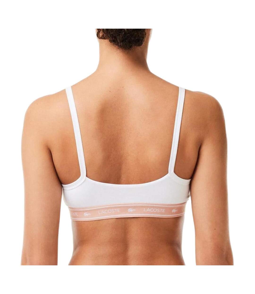 Brassière blanc/rose femme lacoste if8181-2