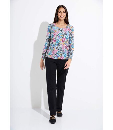 T-shirt chaud imprimé col rond manches longues