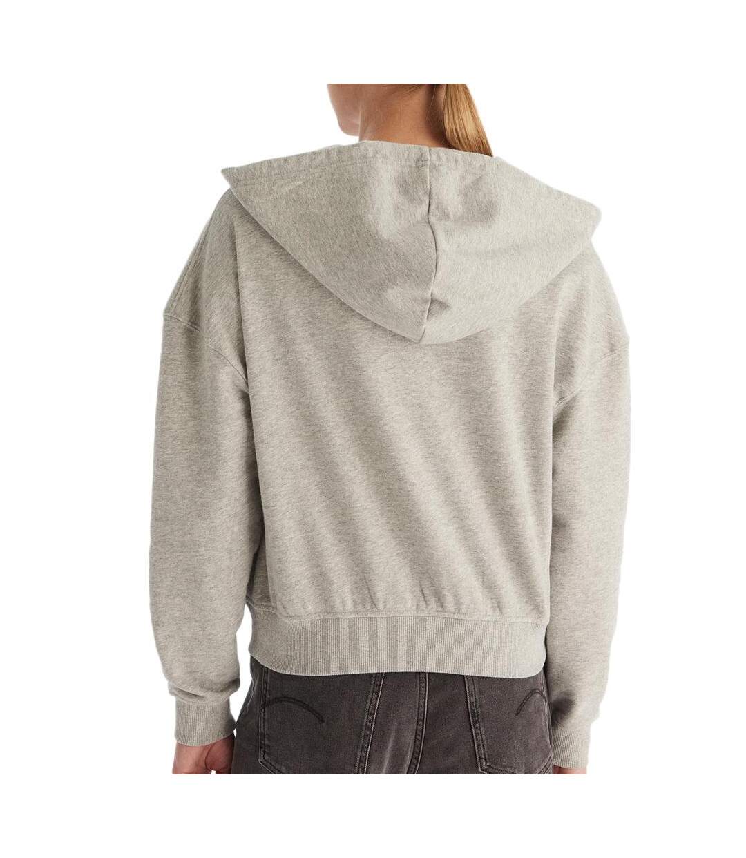 Sweat zippé gris femme calvin klein jeans full-2