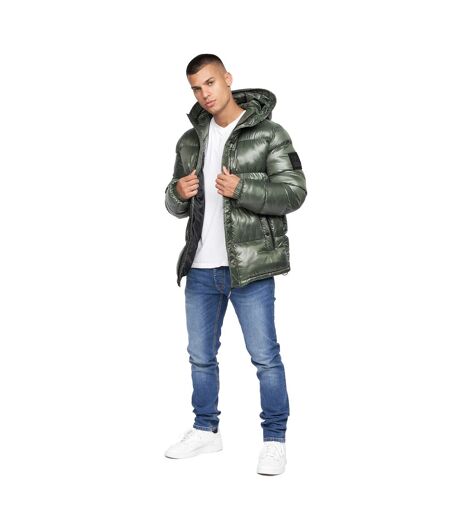 Mens Crosswell High Shine Jacket Dark Olive Crosshatch