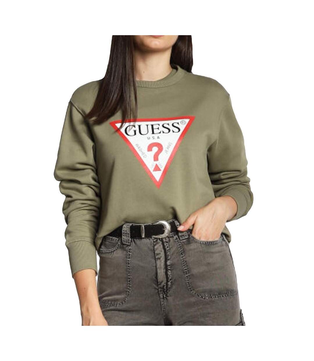 Sweat Kaki Femme Guess Original Fleece - XS-1