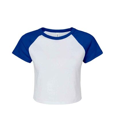 T-shirt court femme blanc / bleu roi Bella + Canvas