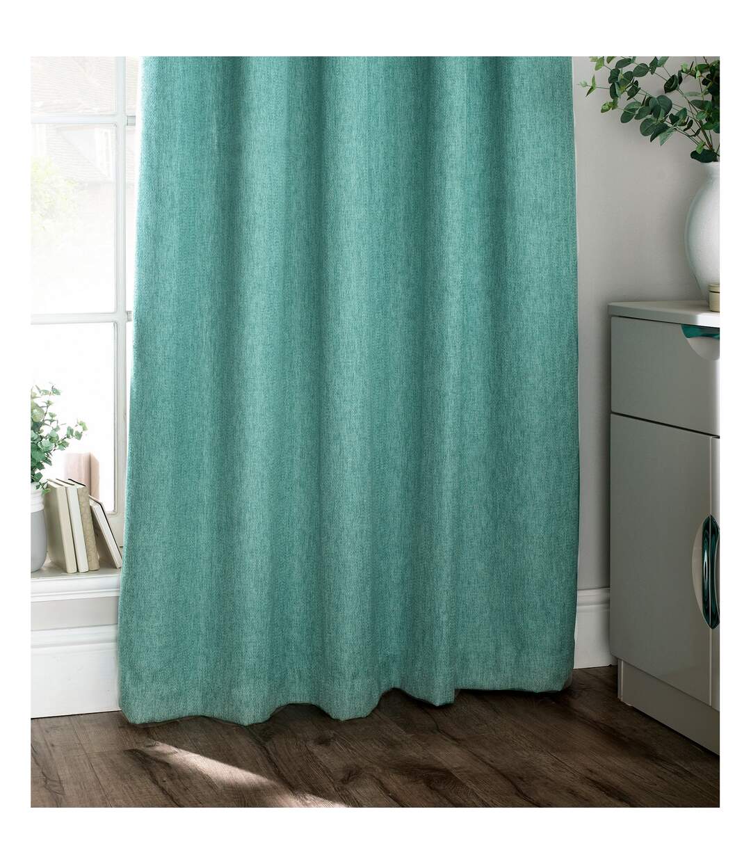 Harrison pencil pleat faux wool curtains pair 229x229cm marine blue Furn-2