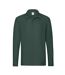 Mens Premium Long-sleeved Polo Shirt Forest Green Fruit Of The Loom-1