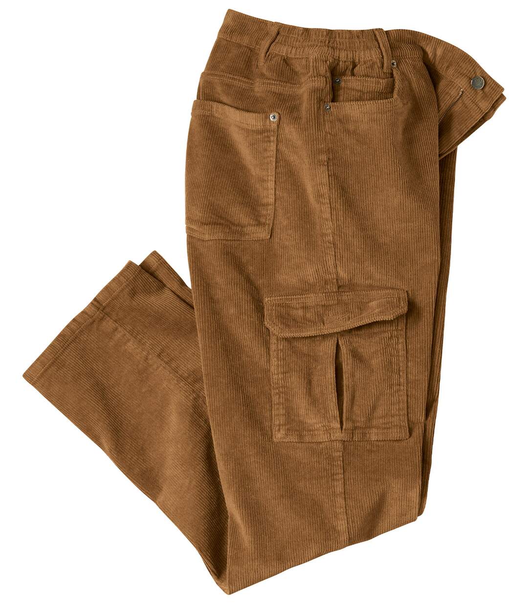 Kordhose im Cargo-Stil mit Stretch-Effekt-1