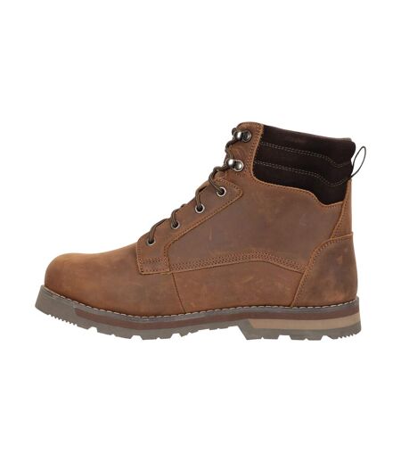 Mens extreme makalu leather waterproof walking boots brown Mountain Warehouse