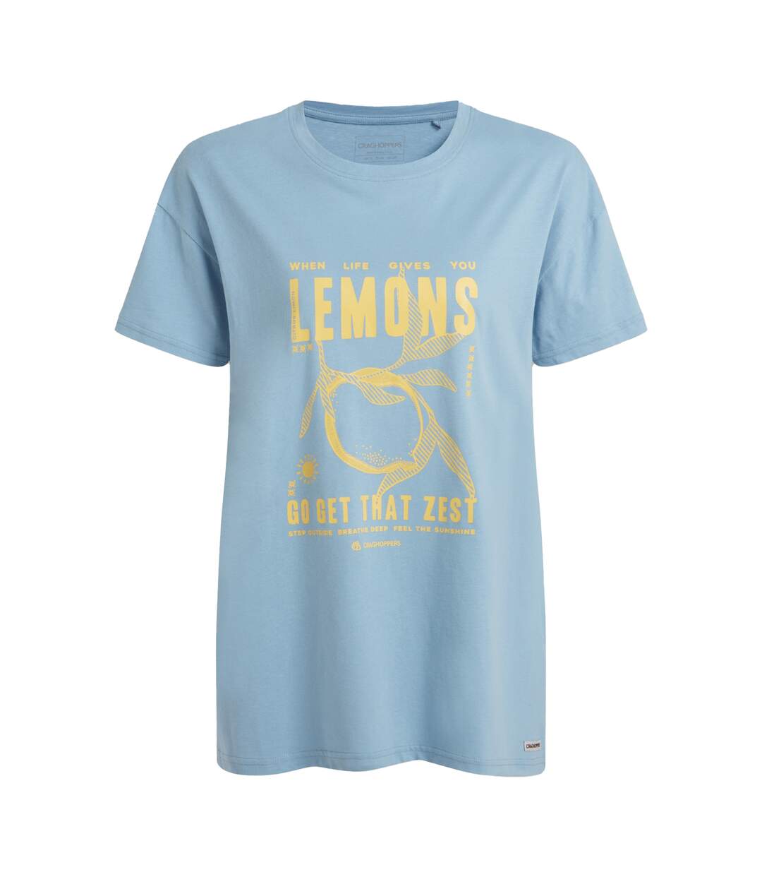 T-shirt Manches Courtes Motif/style Citron Yago Femme Bleu Pâle Imprimé Craghoppers-2