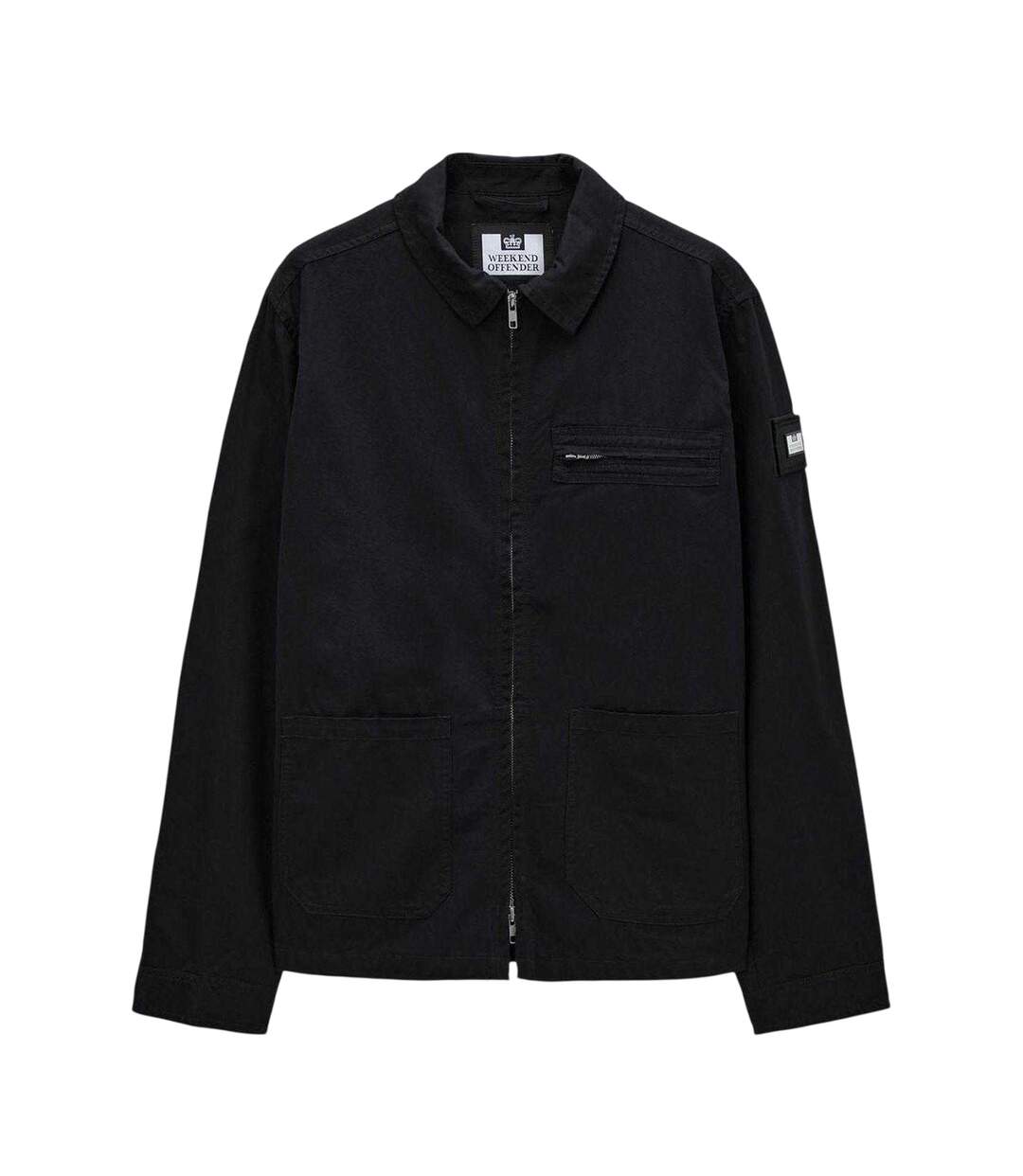 Mens Cotton Overshirt Black Weekend Offender-2