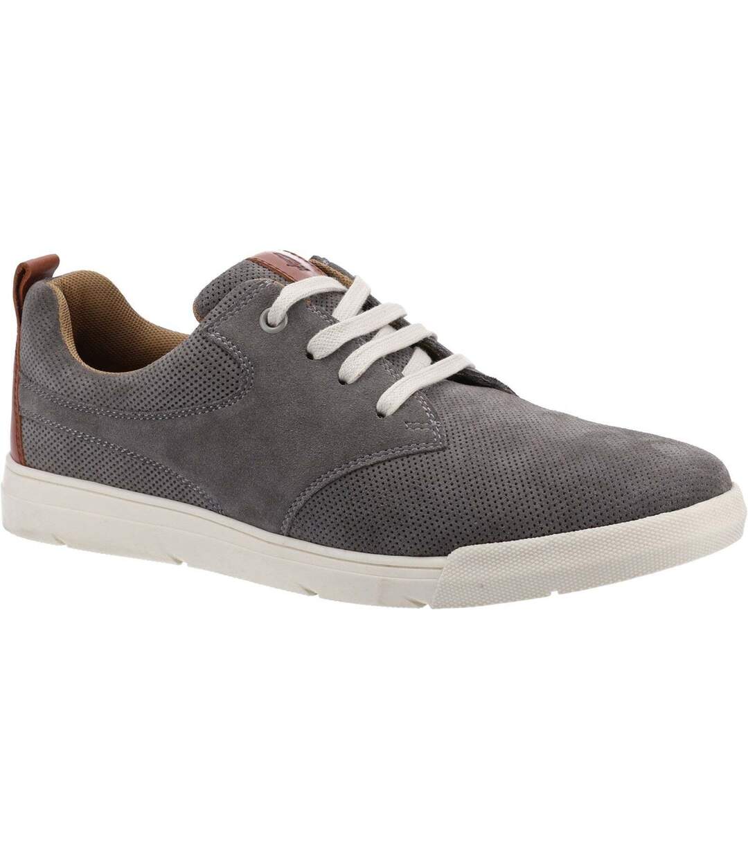Mens michael lace suede casual shoes grey Hush Puppies-1