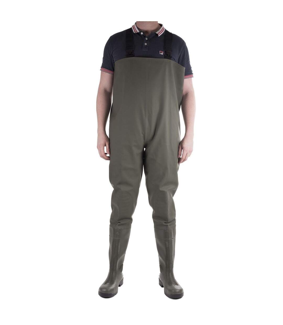 Mens Tyne Chest Safety Wader Wellingtons Green Amblers-3