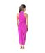 Womens/ladies Knotted Midi Dress Hot Pink Ax-2