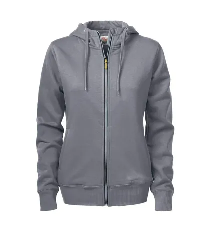 Womens/ladies Overhead Full Zip Hoodie Steel Grey Printer