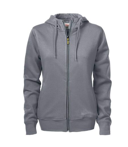 Womens/ladies Overhead Full Zip Hoodie Steel Grey Printer