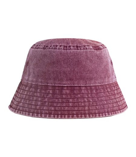 Bob Uni Style Rétro En Coton Adulte Rouge Délavé Beechfield