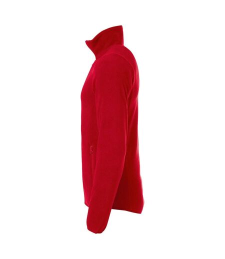 Womens/ladies Basic Polar Fleece Jacket Red Clique