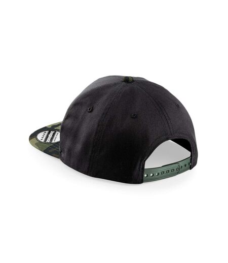 Casquette ajustable adulte noir / vert kaki Beechfield