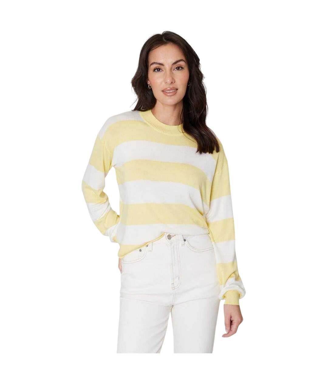 Sweat Motif/style À Rayures Femme Citron Be You-2