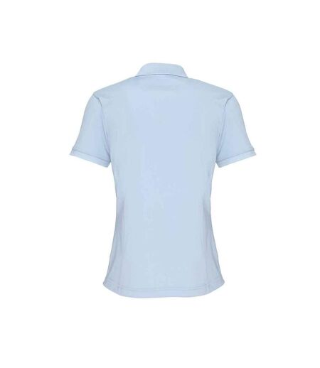 Womens/ladies Coolchecker Polo Shirt Light Blue Premier