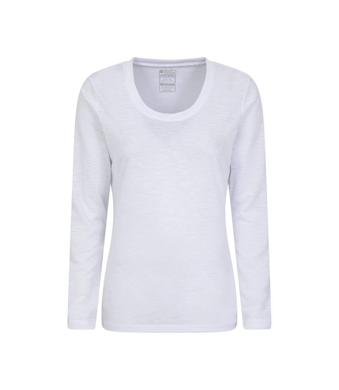 Womens/ladies Agra Slub Long-sleeved Top White Mountain Warehouse-1