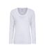 Womens/ladies Agra Slub Long-sleeved Top White Mountain Warehouse-1