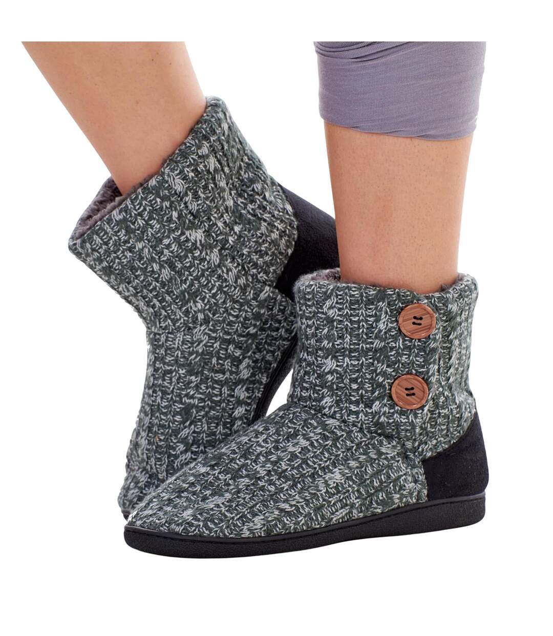 Chaussons Bottines Femme Gris Keanu-1