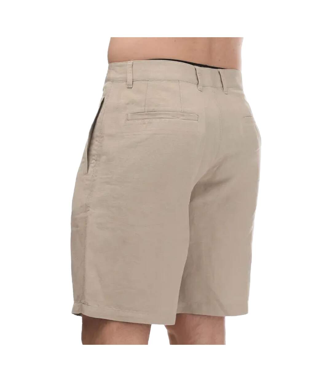 Mens linen rayon twill shorts beige Armani Exchange-2