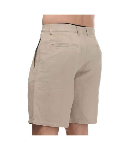 Mens linen rayon twill shorts beige Armani Exchange