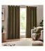 Chenille velvet eyelet curtains 229cm x 229cm olive Yard-1