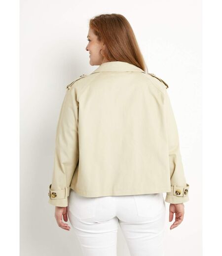 Trench court double boutonnage coton doublé