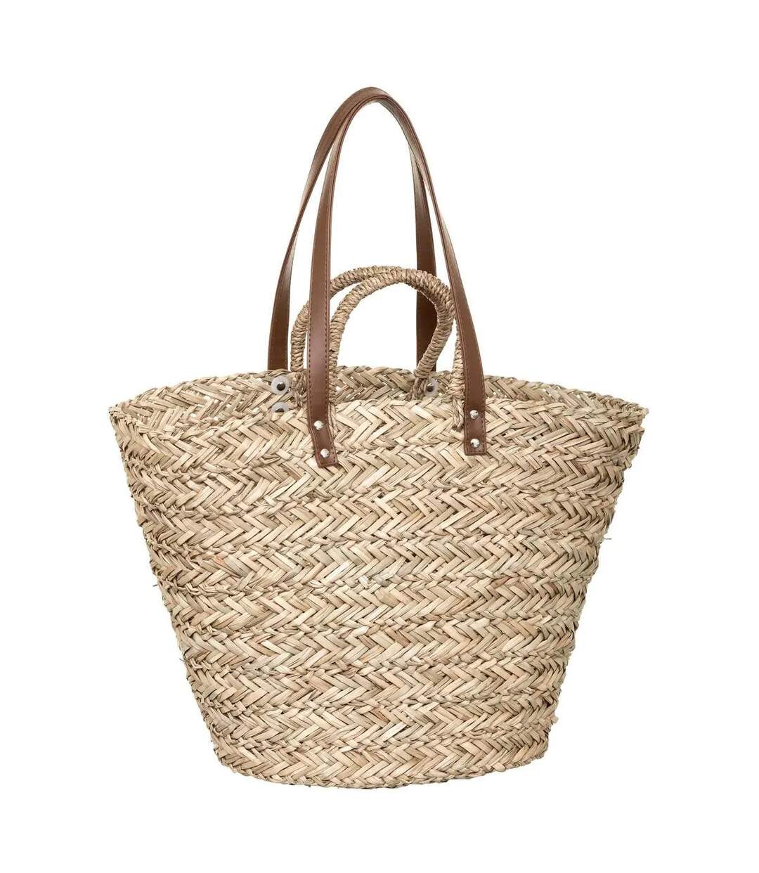 Panier de Shopping en Osier 4 Anses 36cm Naturel-1