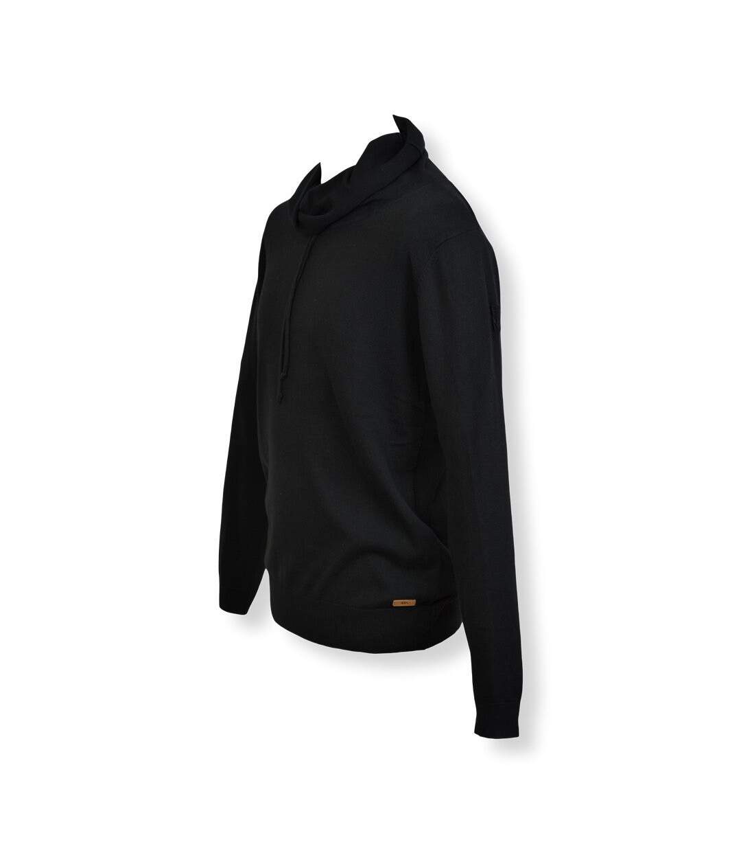 Pull homme manches longues couleur noir col bénitier-3