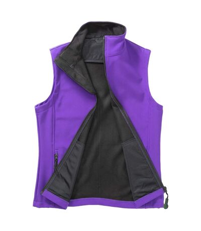 Womens/ladies Softshell Body Warmer Purple Black Result