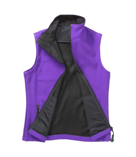Womens/ladies Softshell Body Warmer Purple Black Result
