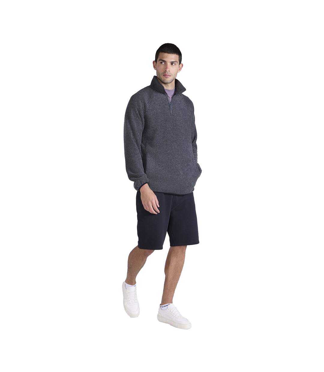 Pull Manches Raglan Motif/style Texturé Homme Charbon Mountain Warehouse-4