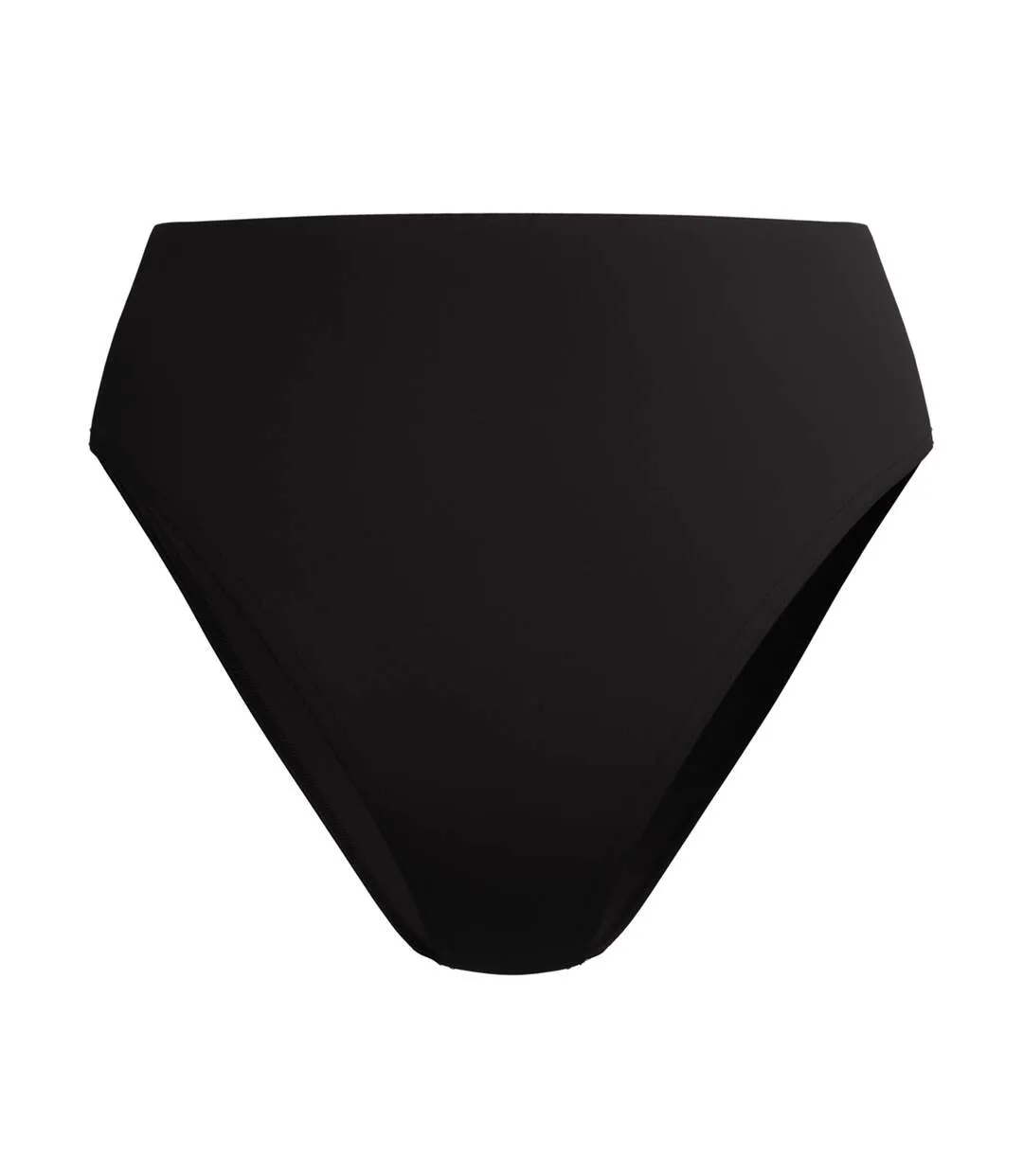 Womens/ladies Cheeky Solid High Waist Bikini Bottoms Black Speedo-1