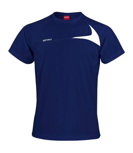Spiro Mens Sports Dash Performance Training Shirt (Navy/White) - UTRW1476