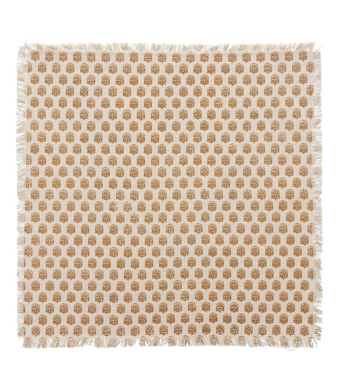 Lot de 2 Serviettes de Table Imprimé Maha 40x40cm Beige-2