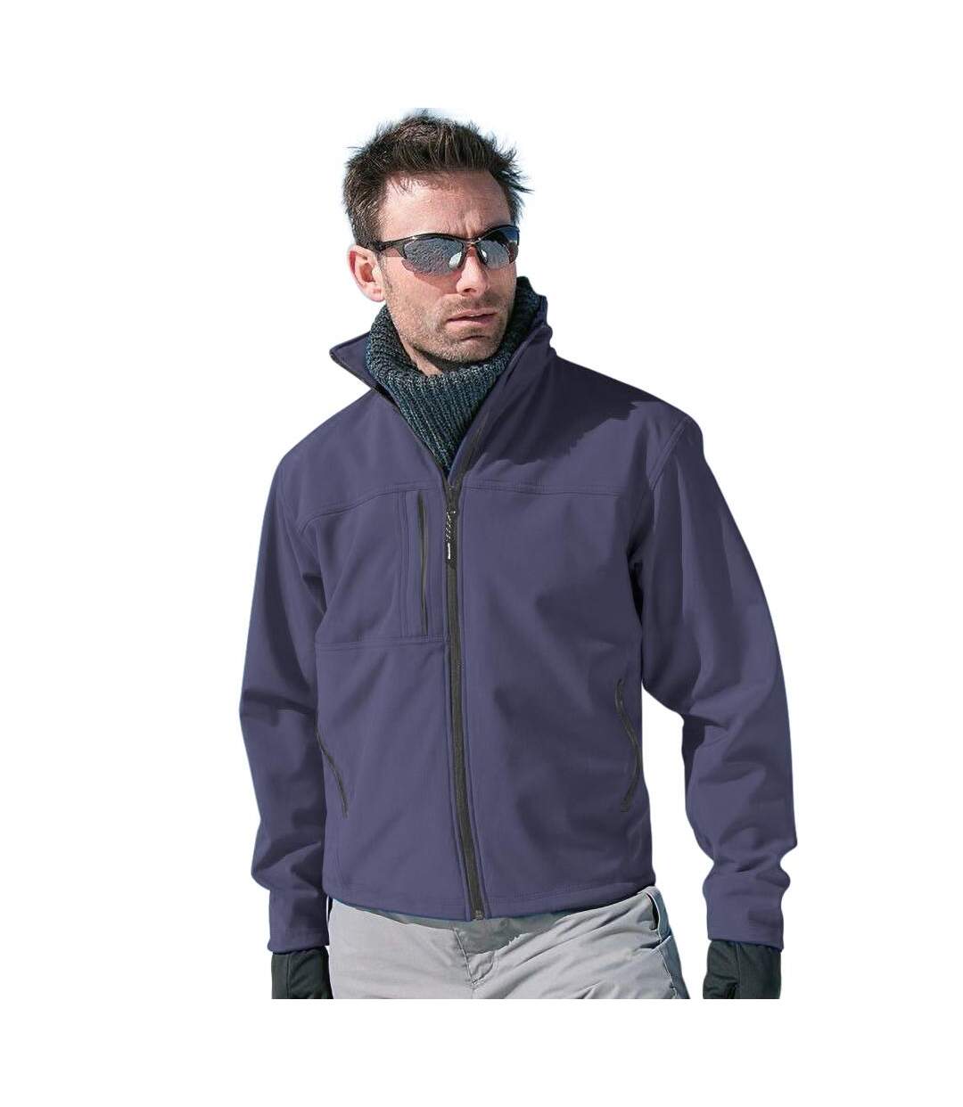 Veste Softshell Imperméable, Coupe-vent Et Respirante Homme Bleu Marine Result-1