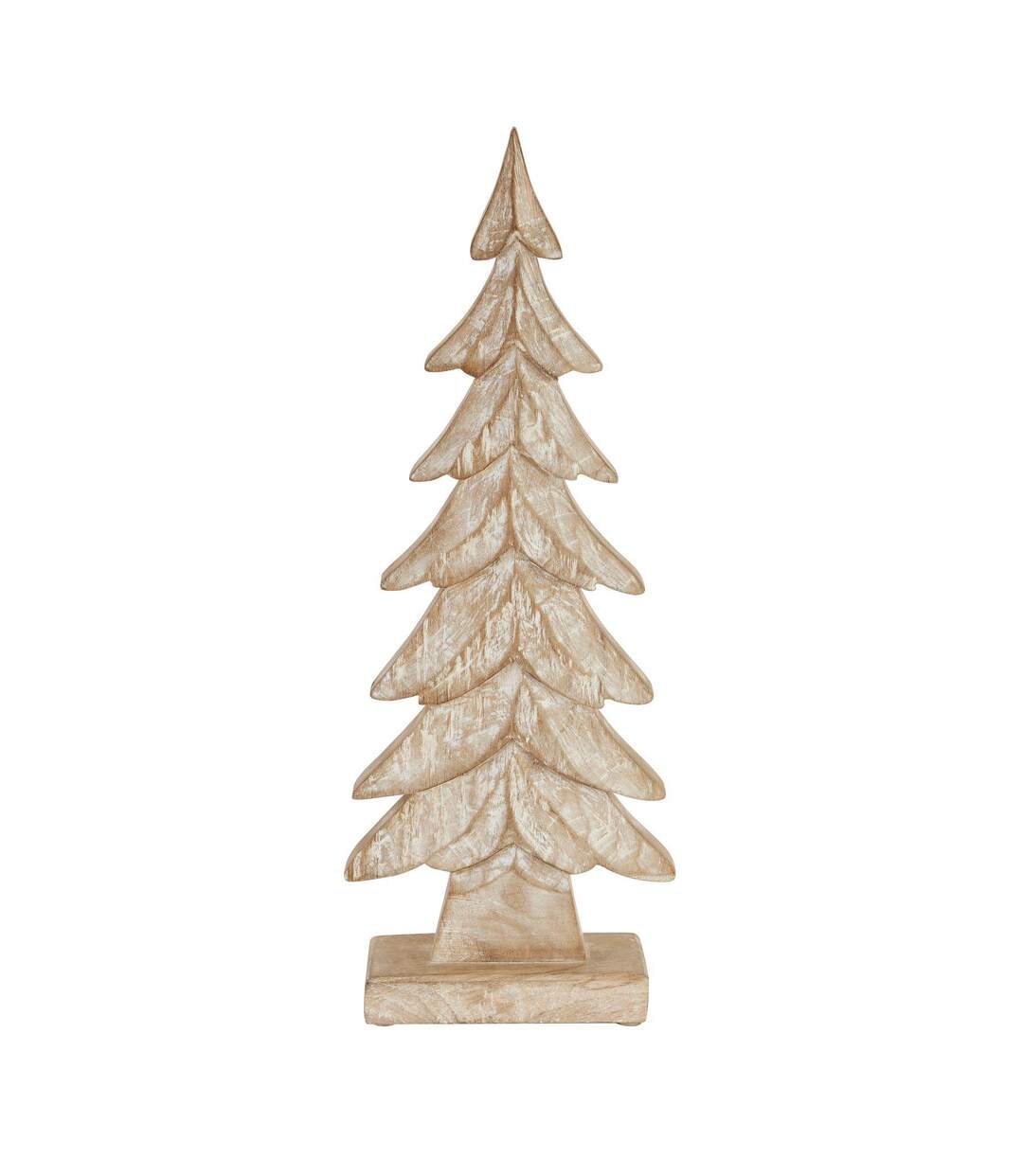 Wood christmas tree decoration 52cm x 5cm x 18cm brown/white Hill Interiors-2