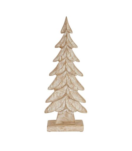 Wood christmas tree decoration 52cm x 5cm x 18cm brown/white Hill Interiors
