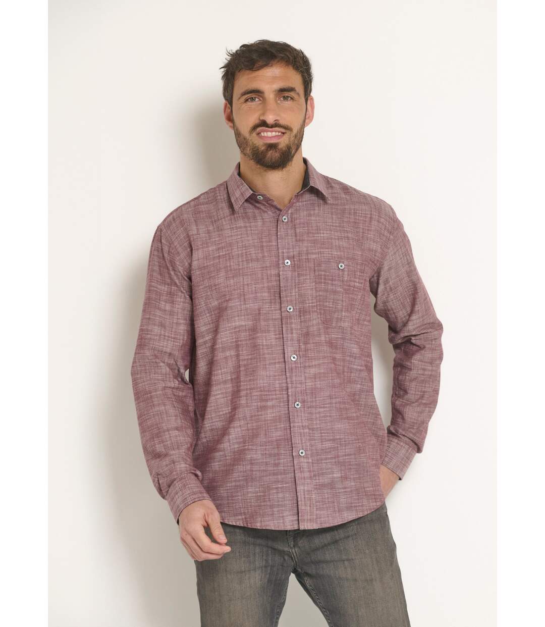 Chemise fantaisie détails contrastés-1