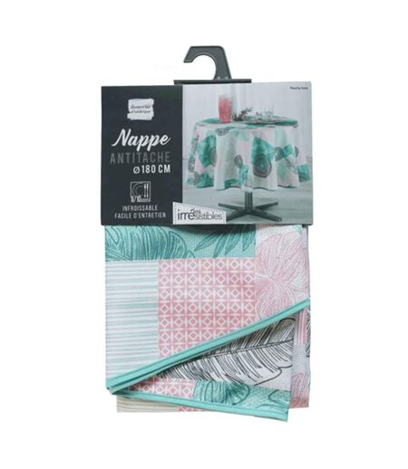 Nappe Antitache Ronde Peachy 180cm Bleu & Rose